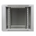 Szafa sieciowa wisząca 19 cali 9U rack 600x600, drzwi szyba, niedzielona, niezłożona, Szara