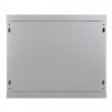 Szafa sieciowa wisząca 19 cali 9U rack 600x600, drzwi szyba, niedzielona, niezłożona, Szara