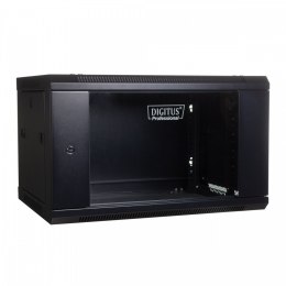 Szafa wisząca jednosekcyjna 19 cali 4U 279/600/450mm, drzwi szklane, (RAL 9004) Czarna