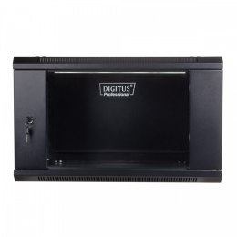 Szafa wisząca jednosekcyjna 19 cali 4U 279/600/450mm, drzwi szklane, (RAL 9004) Czarna