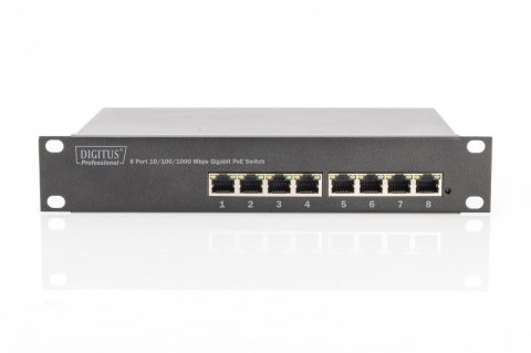 Switch niezarządzalny Gigabit 10 cali Rack 8-portów, 8x10/100/1000Mbps PoE+ af/at 96W Switch niezarządzalny Gigabit 10 cali Rack 8-portów, 8x10/100/1000Mbps PoE+ af/at 96W