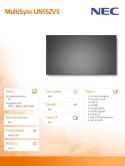 Monitor 55 cali MultiSync UN552VS 500cd/m2 1920x1080 24/7 S-IPS