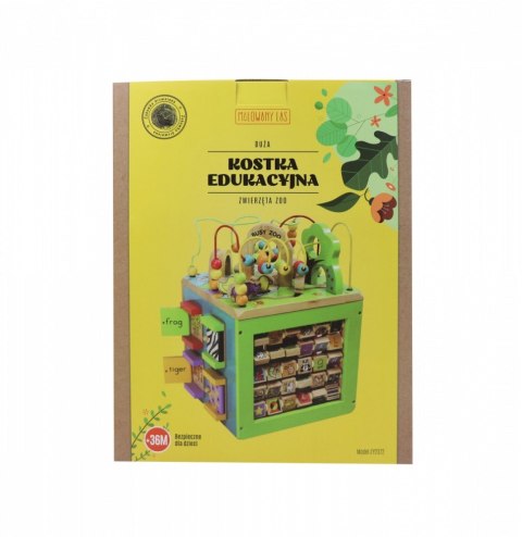 Drewniana kostka edukacyjna duża Zwierzęta Zoo Drewniana kostka edukacyjna duża Zwierzęta Zoo