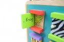 Drewniana kostka edukacyjna duża Zwierzęta Zoo