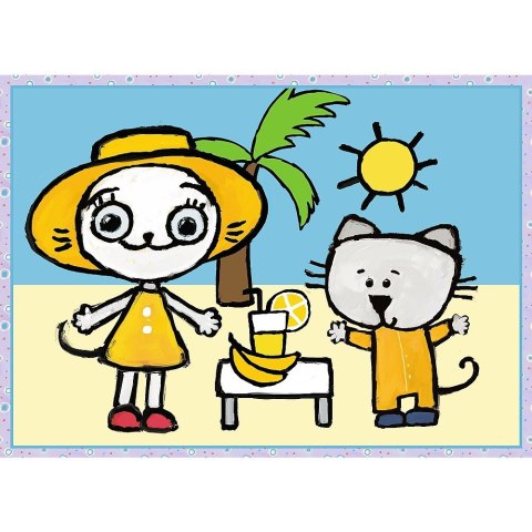 Puzzle 4w1 Dzień Kicia Kocia Puzzle 4w1 Dzień Kicia Kocia