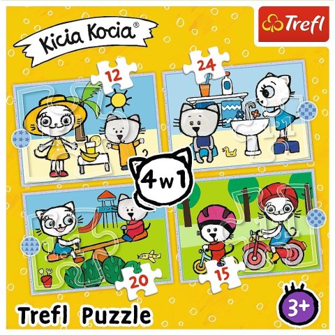 Puzzle 4w1 Dzień Kicia Kocia Puzzle 4w1 Dzień Kicia Kocia