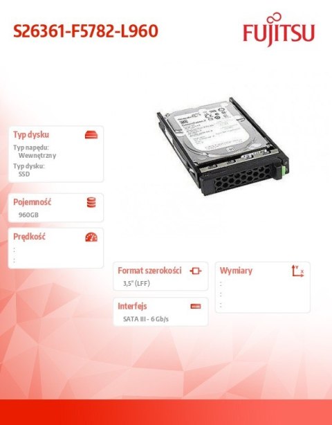Dysk SSD SATA 6G 960GB RI S26361-F5782-L960 Dysk SSD SATA 6G 960GB RI S26361-F5782-L960