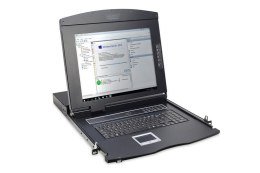 Konsola 17 cali LCD z touchpad KVM 16 portów 1U klawiatura US