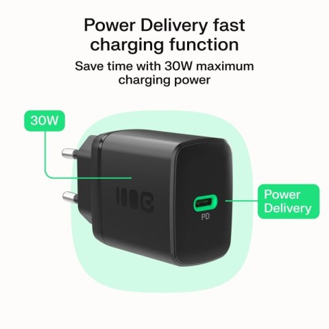 Ładowarka sieciowa USB 30W 1x USB-C CZARNA Ładowarka sieciowa USB 30W 1x USB-C CZARNA