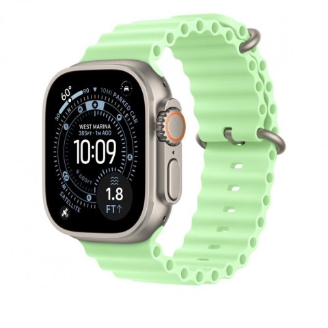 Pasek Ocean w kolorze neonowej zieleni do koperty 49 mm - elementy z tytanu w kolorze naturalnym Pasek Ocean w kolorze neonowej zieleni do koperty 49 mm - elementy z tytanu w kolorze naturalnym