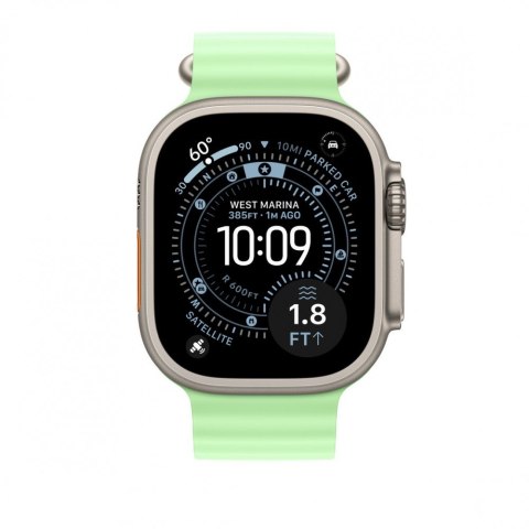 Pasek Ocean w kolorze neonowej zieleni do koperty 49 mm - elementy z tytanu w kolorze naturalnym Pasek Ocean w kolorze neonowej zieleni do koperty 49 mm - elementy z tytanu w kolorze naturalnym