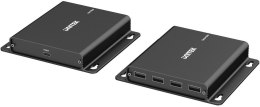 Unitek Przedłużacz USB-C na 4× USB-A przez Ethernet, zasięg do 150 m 480Mbps