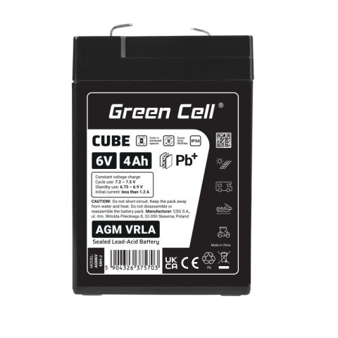 Akumulator AGM VRLA 6V 4Ah IP54 Akumulator AGM VRLA 6V 4Ah IP54