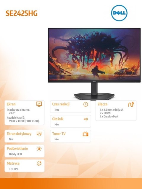 Monitor SE2425HG 23.8 AMD FreeSync Premium 200Hz Full HD (1920x1080)/16:9/2xHDMI/DP/3Y AES&PPE Monitor SE2425HG 23.8 AMD FreeSync Premium 200Hz Full HD (1920x1080)/16:9/2xHDMI/DP/3Y AES&PPE