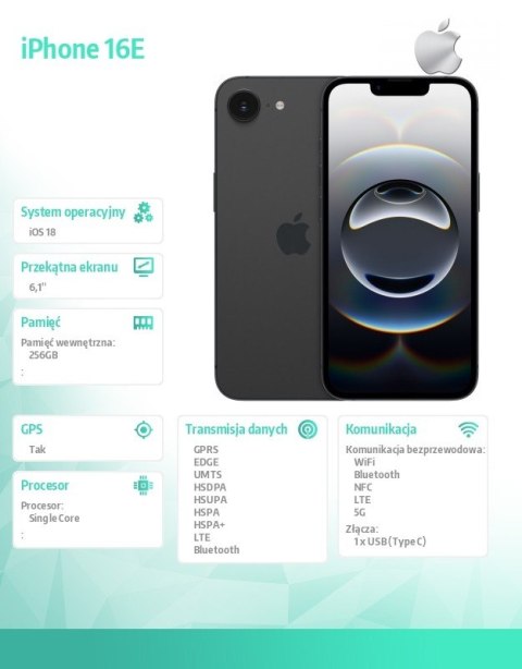 IPhone 16E 256GB czarny IPhone 16E 256GB czarny