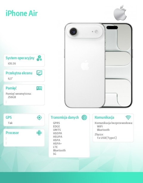 IPhone Air 256GB Biały Obłok IPhone Air 256GB Biały Obłok