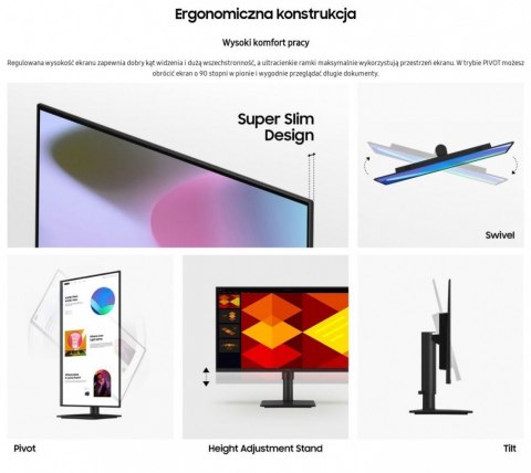 Monitor 27 cali S40GD IPS 1920x1080 FHD 16:9 2xHDMI 1xDP 2xUSB-A 2.0 1xUSB-B 5ms 100Hz HAS+PIV głośniki płaski 3YOn-Site (LS27D4 Monitor 27 cali S40GD IPS 1920x1080 FHD 16:9 2xHDMI 1xDP 2xUSB-A 2.0 1xUSB-B 5ms 100Hz HAS+PIV głośniki płaski 3YOn-Site (LS27D4