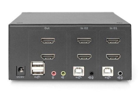 Przełącznik KVM 2 portowy HDMI, Dual Display, 4K 30Hz Przełącznik KVM 2 portowy HDMI, Dual Display, 4K 30Hz