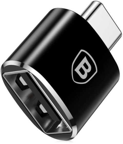 Adapter / przejściówka z USB-A (żeński) na USB-C (męski), Baseus Mini, czarny
