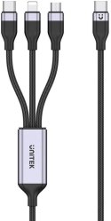 Unitek przewód ładujący USB 3 w 1 czarny