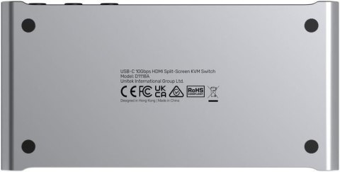 Przełącznik KVM Unitek USB-C 10Gbps z HDMI i transferem plików między systemami