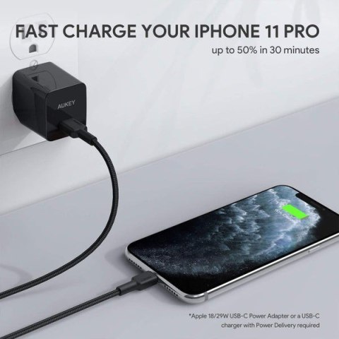 CB-CL03 Black nylonowy kabel Lightning-USB C | USB Power Delivery USB-PD | 2m | certyfikat MFi Apple CB-CL03 Black nylonowy kabel Lightning-USB C | USB Power Delivery USB-PD | 2m | certyfikat MFi Apple