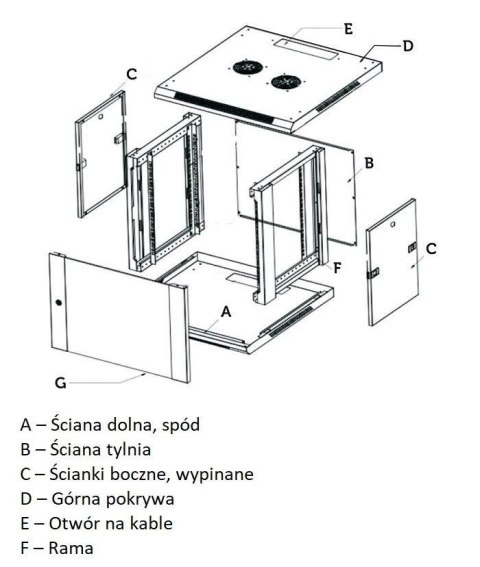 Szafa rack 6U 10 cali szara wisząca Szafa rack 6U 10 cali szara wisząca
